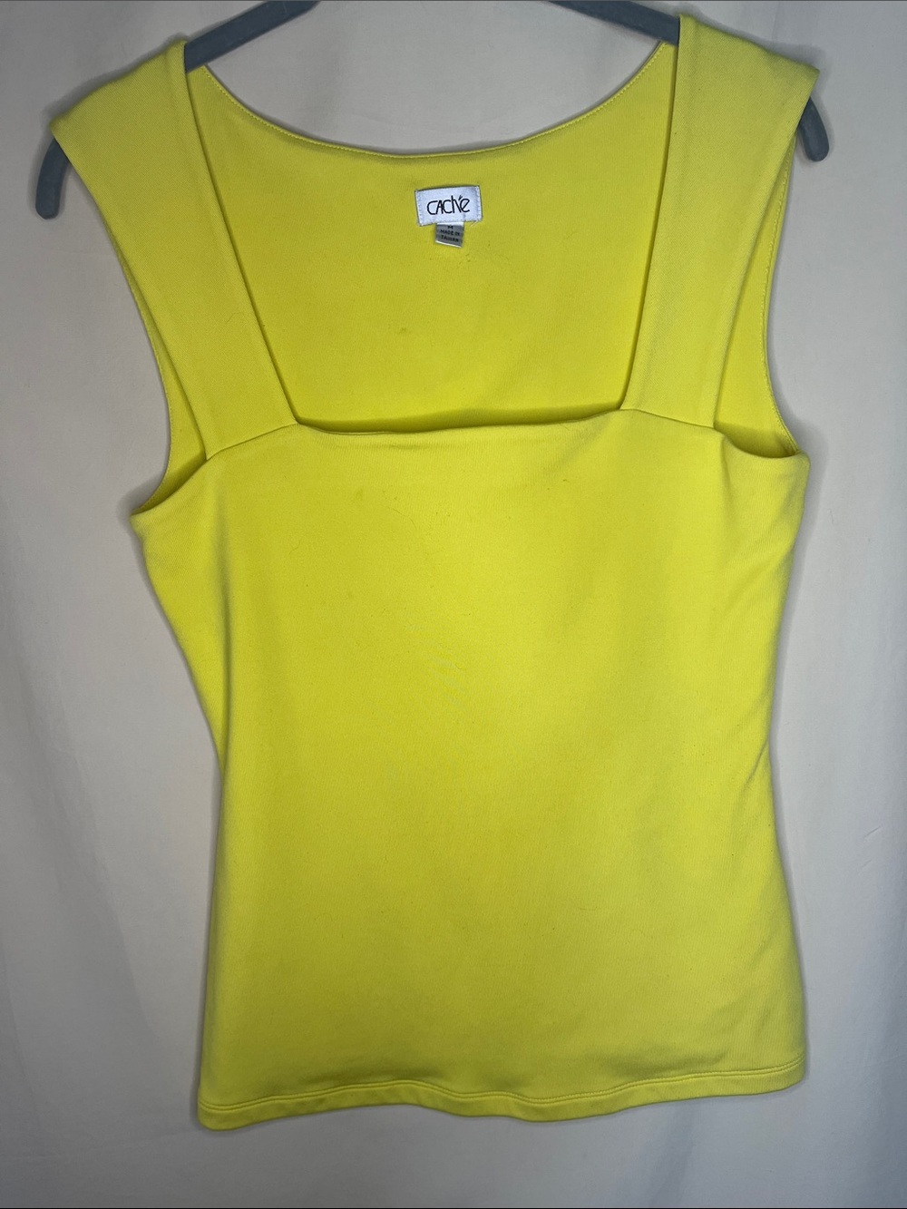 Cache Square-Neck Tank Top in Yellow